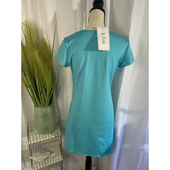 NEW Florida designer Women’s M USA Made Short Sleeve Blue Sundress UV50 NWT - Picture 4 of 12